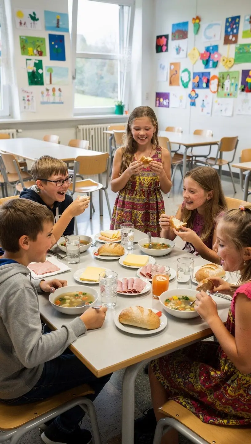 Ein Teller mit schnell zubereitetem österreichischem Nudelgericht, garniert mit frischen Kräutern.